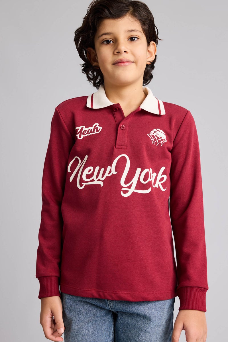 ديفاكتو تيشيرت بولو مطبوع أولادي - Image 1